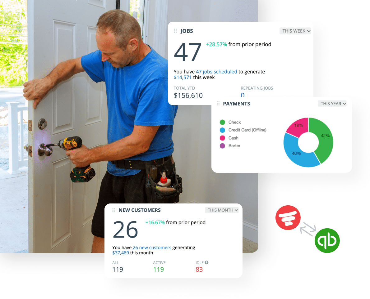 locksmith working on door